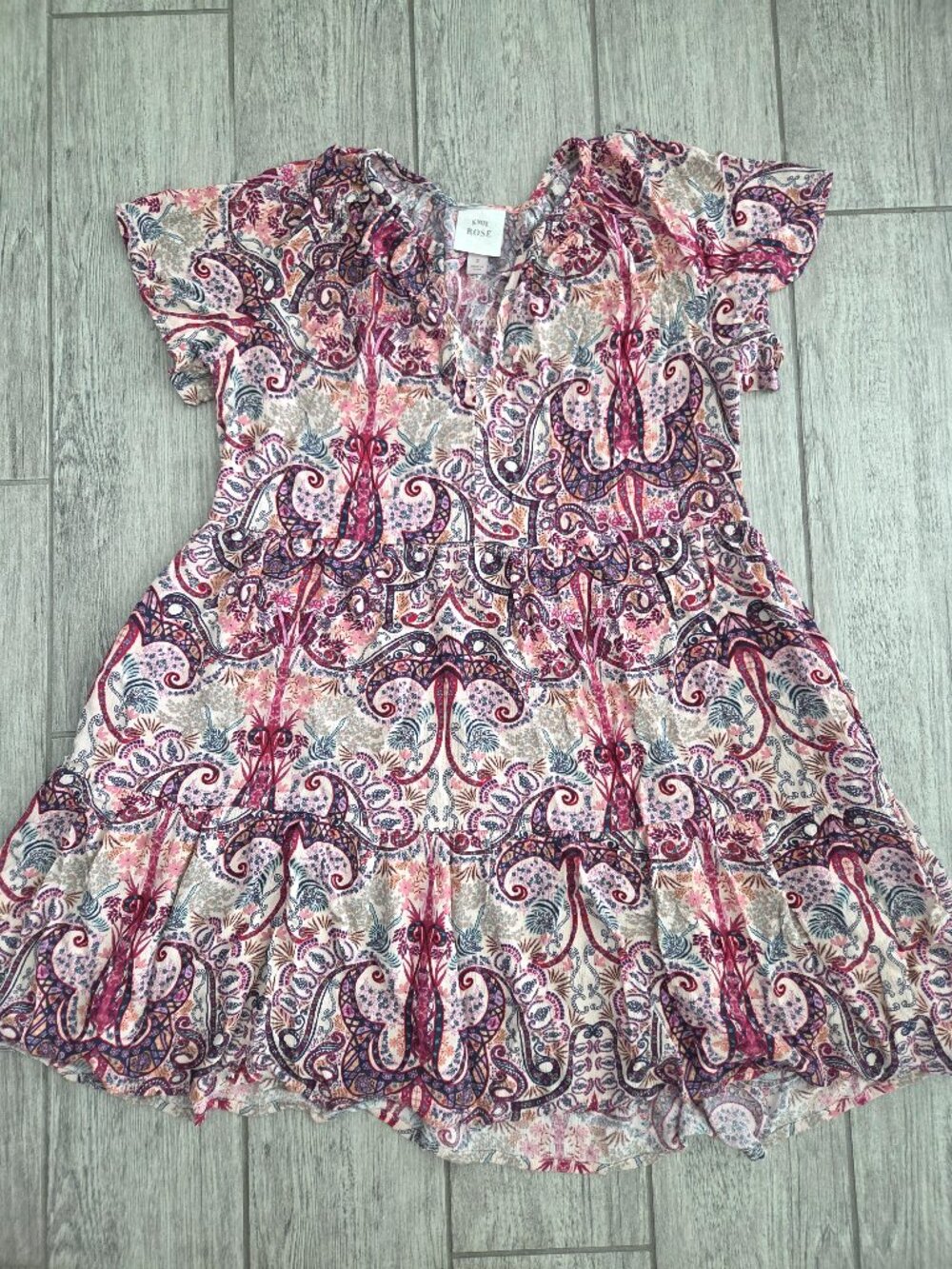 Knox Rose Baby Doll Paisley Mini Dress Multicolor Size Small